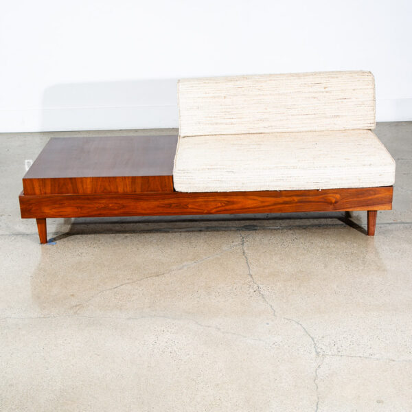 Mid Century Modern Sofa Sectional Walnut Table White Modular Daybed 2 Piece Mcm - Image 9