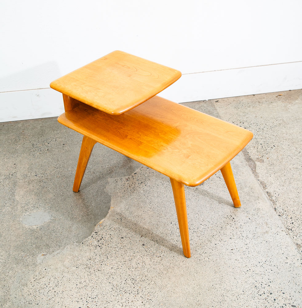 Mid Century modern Nightstands End Side Tables Heywood Wakefield Step Up Blonde - Image 9