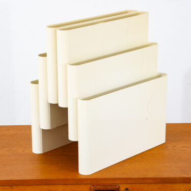 Mid Century Modern Magazine Holder White Kartell Italy G. Stoppino Vintage Mcm