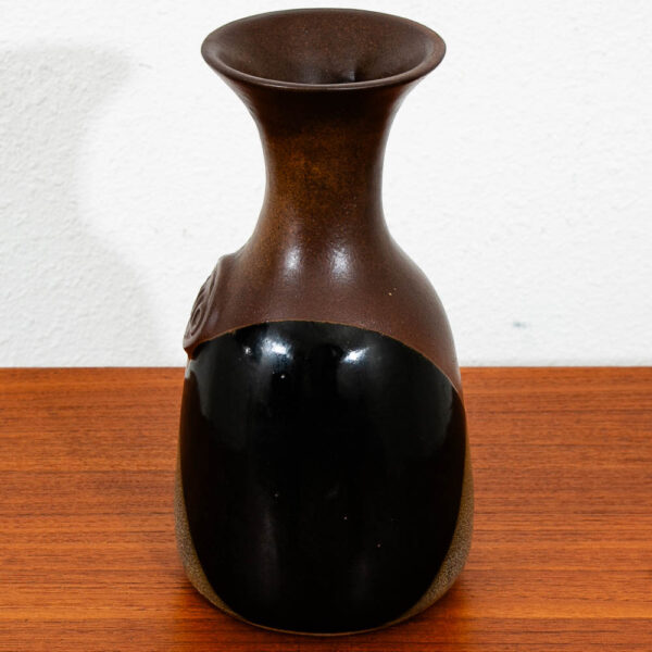 Mid Century Modern Studio Designed Hand Thrown Multi-Glazed Ceramic Wine Vase M - Image 4