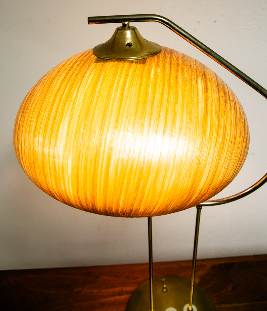 Mid Century Modern Table Lamp Brass Light Gold Harvey Guzzini Italian Round Mcm - Image 6