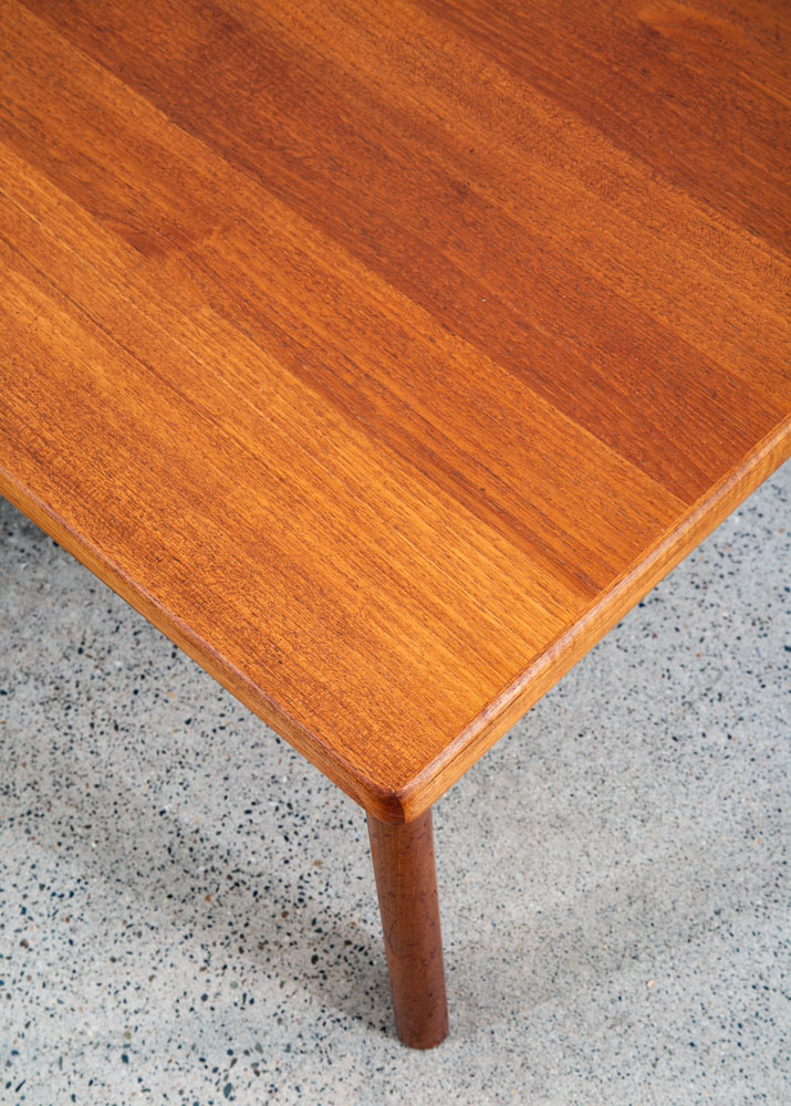 Mid Century Danish Modern Coffee Table Rectangular Surfboard Teak Denmark Toften - Image 4