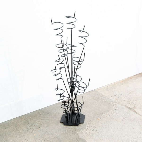 Mid Century Modern Wine Rack Arthur Umanoff Iron Free Standing Sculptural Spiral - Image 5