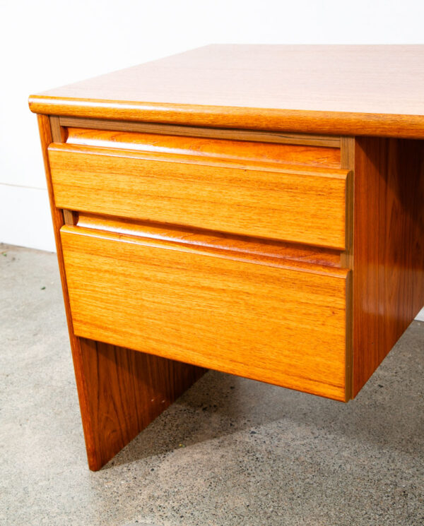 Mid Century Danish Modern Desk 2 Drawer Teak Compact Vintage Wood Denmark Mcm - Image 7