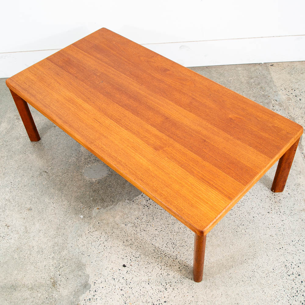 Mid Century Danish Modern Coffee Table Rectangular Surfboard Teak Denmark Toften - Image 6