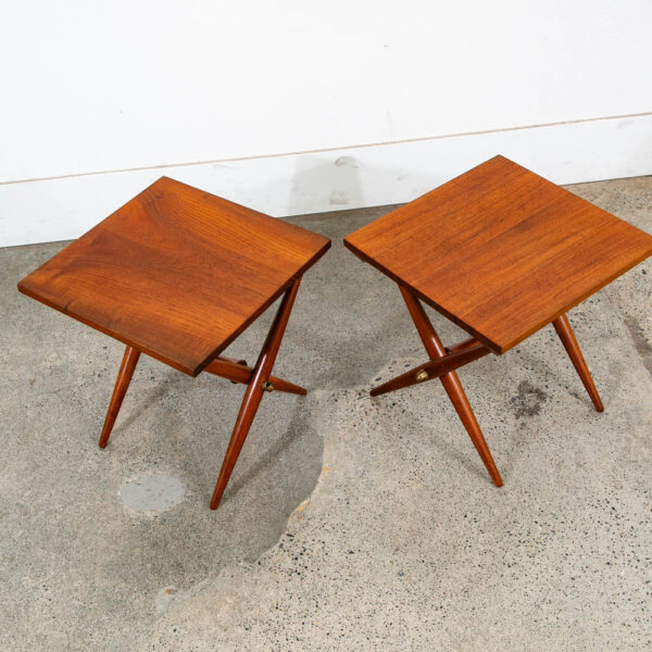Mid Century Danish Modern Side Tables End Dansk IHQ Jens Quistgaard Staved Teak - Image 2