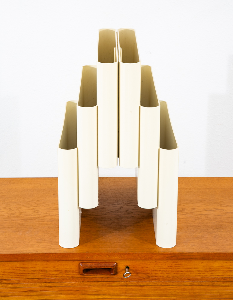 Mid Century Modern Magazine Holder White Kartell Italy G. Stoppino Vintage Mcm - Image 2