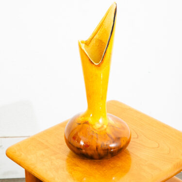 Mid Century Modern Vase Pot Royal Haeger Orange Yellow Brown Studio Ceramic 1752