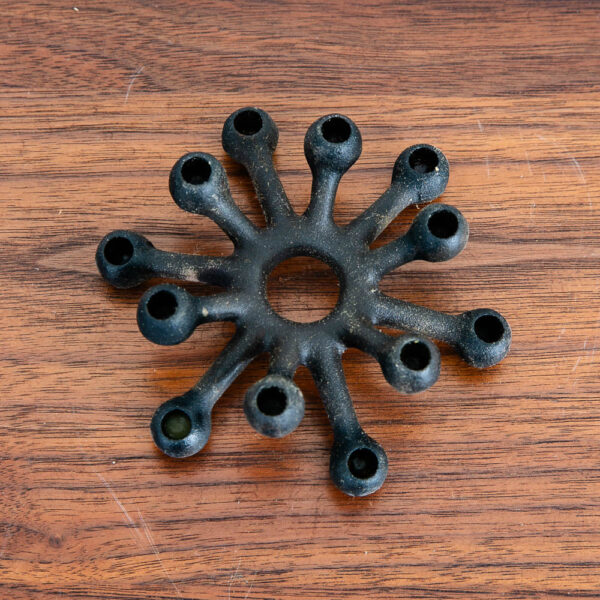 Mid Century Danish Modern Dansk Cast Iron Spider Taper Candleholder Black IHQ - Image 3