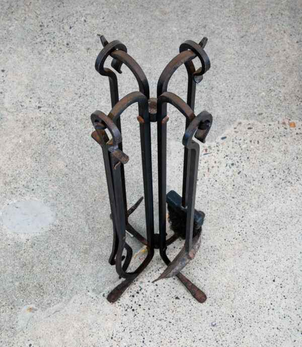 Mid Century Modern Fireplace Tool Modernist Cast Iron Black Mcm Vintage Wood - Image 6