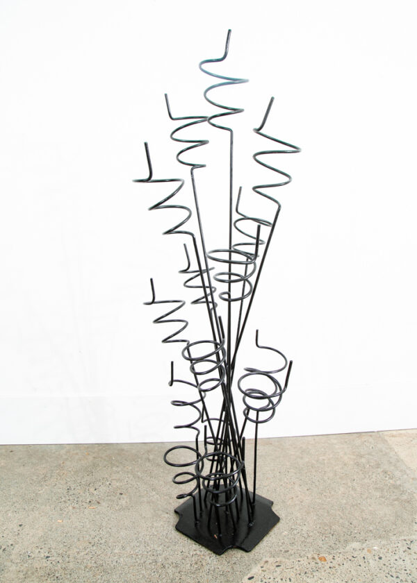 Mid Century Modern Wine Rack Arthur Umanoff Iron Free Standing Sculptural Spiral - Image 3
