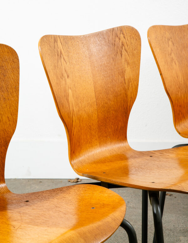 Mid Century Danish Modern Dining Chair Set 4 Oak Bentwood 1977 MH Stahlmobler - Image 12