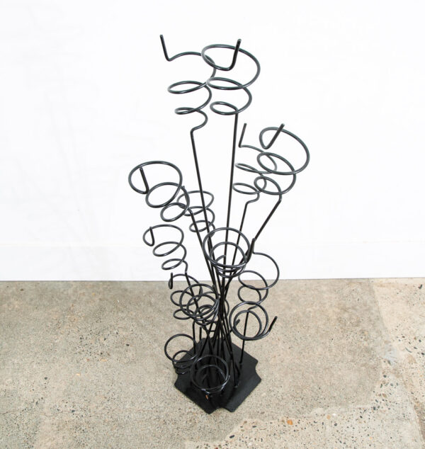 Mid Century Modern Wine Rack Arthur Umanoff Iron Free Standing Sculptural Spiral - Image 2