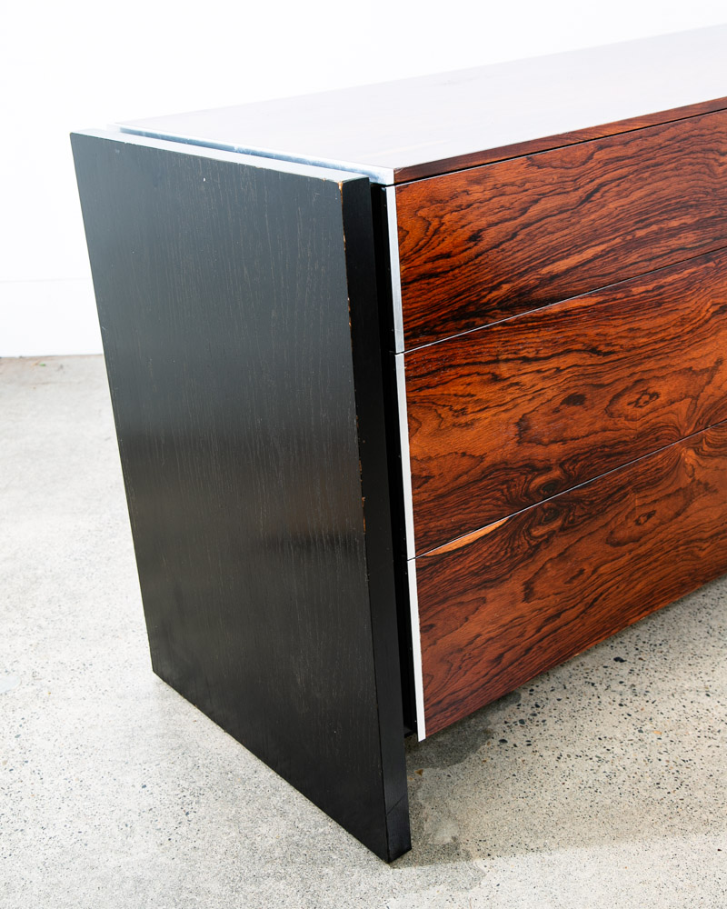 Mid Century Modern Credenza Dresser Rosewood 6 Drawer Black Glenn of California - Image 11