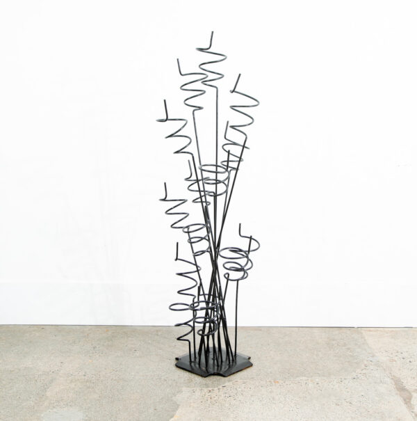 Mid Century Modern Wine Rack Arthur Umanoff Iron Free Standing Sculptural Spiral