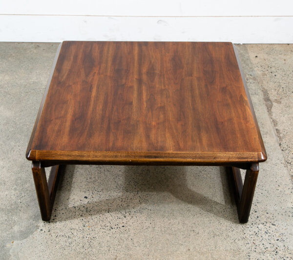 Mid Century Modern Coffee Table Lane Walnut Vintage Square Mcm Sled 1207 - 27 - Image 12