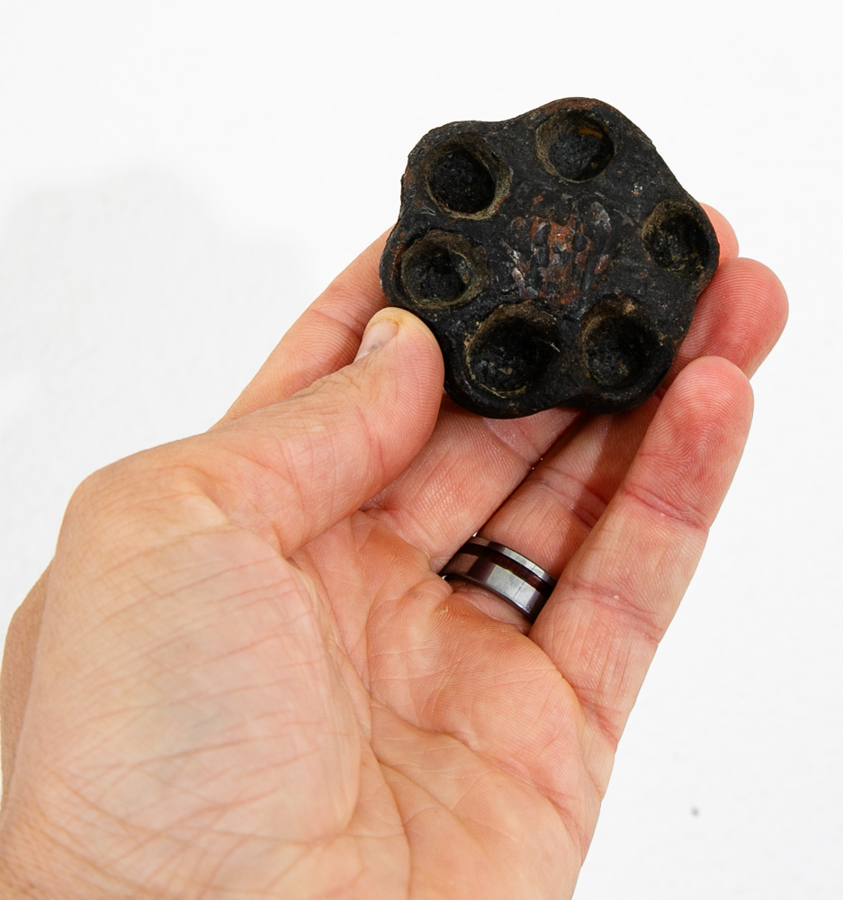 Mid Century Modern Gothic Door Knocker Heavy Cast Iron Mcm Texture Black Antique - Image 10