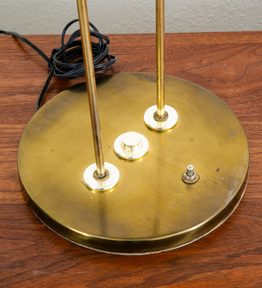 Mid Century Modern Table Lamp Brass Light Gold Harvey Guzzini Italian Round Mcm - Image 5