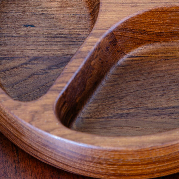 Mid Century Danish Modern Bowl Dansk Segmented Serving Tray Teak Wood Denmark MCM - Image 8