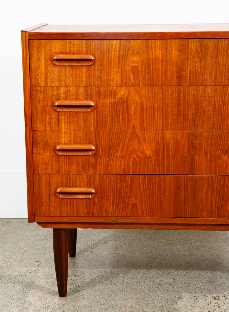Mid Century Danish Modern Chest Drawers Dresser 4 drawer Teak Wood Denmark Mcm - Image 10