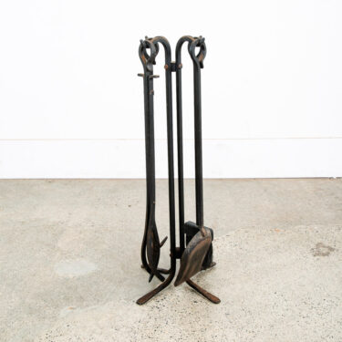 Mid Century Modern Fireplace Tool Modernist Cast Iron Black Mcm Vintage Wood