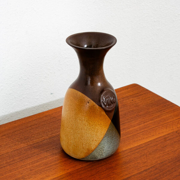 Mid Century Modern Studio Designed Hand Thrown Multi-Glazed Ceramic Wine Vase M - Image 2