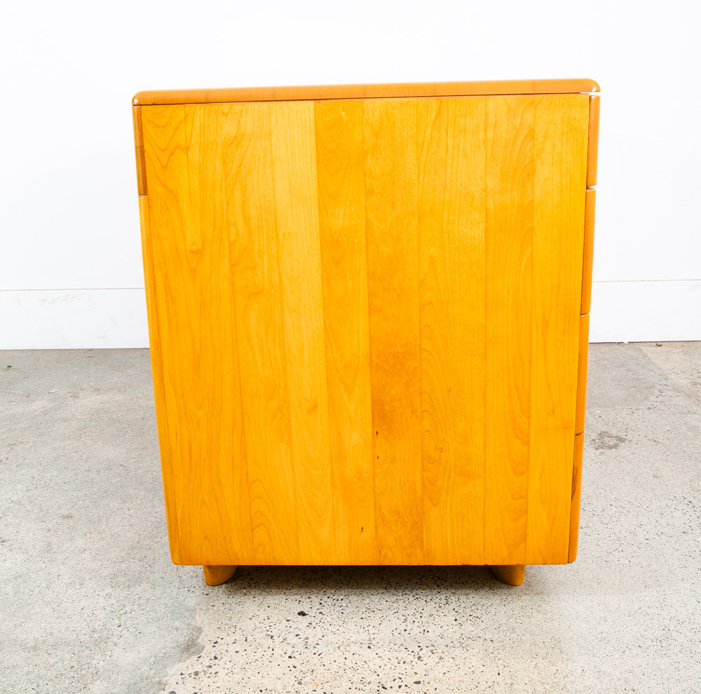 Mid Century Modern Desk Blonde Solid Maple Wood Heywood Wakefield Drawers Mcm 2 - Image 5