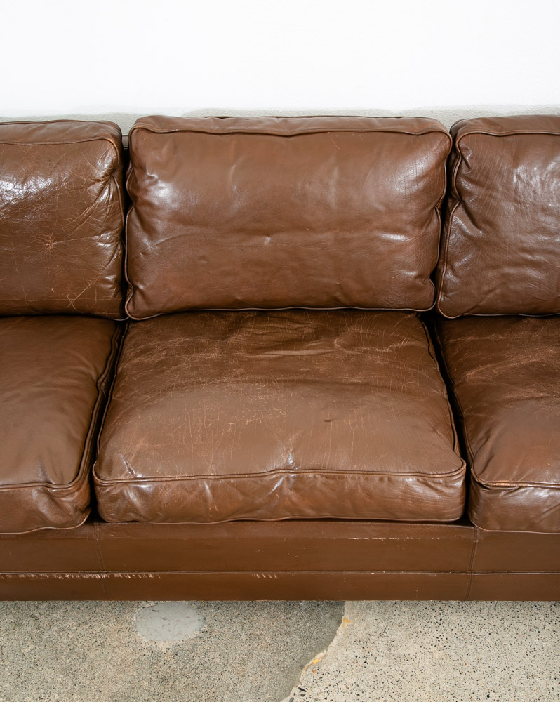 Mid Century Danish Modern Sofa Couch 3 Seater Mogens Hansen Leather Dark Brown - Image 10