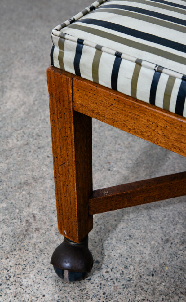 Mid Century Modern Dining Chairs Set 4 Walnut Rolling Vintage Casters X frame - Image 9