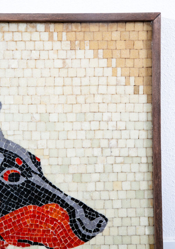 Mid Century Modern Studio Ceramic Tile Original Art Mosaic Pinscher Dog Portrait - Image 8