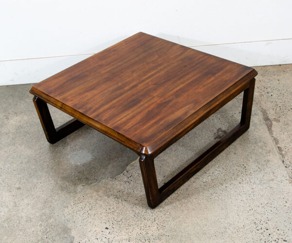 Mid Century Modern Coffee Table Lane Walnut Vintage Square Mcm Sled 1207 - 27 - Image 2