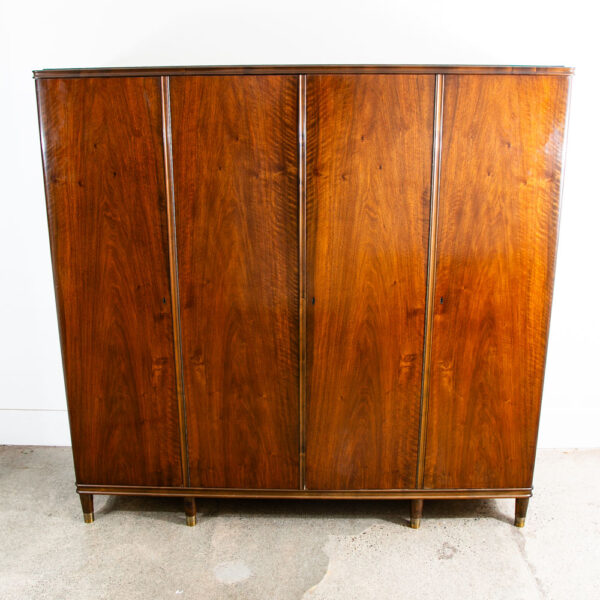 Mid Century Danish Closet Cabinet Armoire Walnut Locking Wardrobe Denmark Drawer