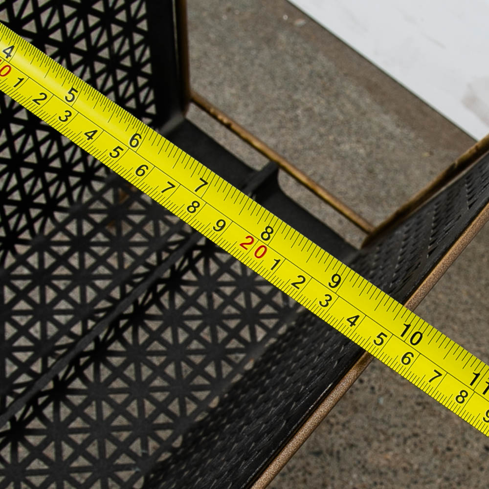 Mid Century Modern Magazine Rack Modernist Iron Black Metal With Brass Frame Vintage - Image 10