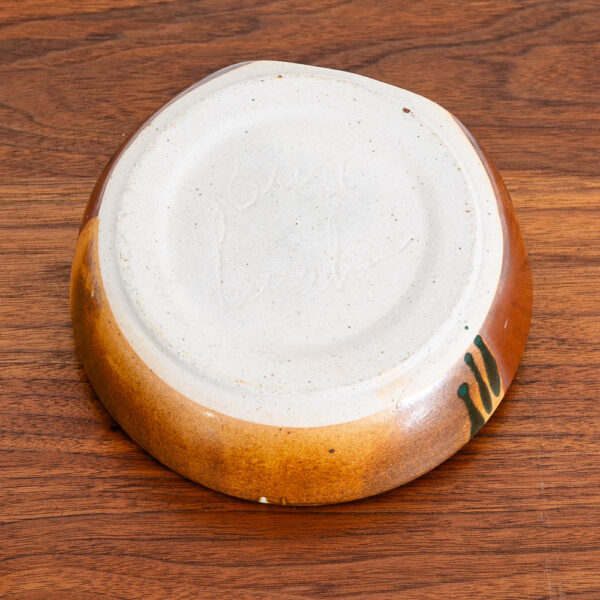 Mid Century Modern Studio Pottery Chip and Dip Dish Bowl Signed Bruce Larrabee - Image 7