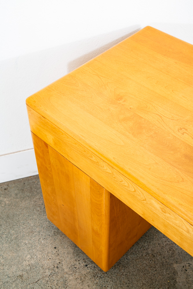 Mid Century Modern Desk Blonde Solid Maple Wood Heywood Wakefield Drawers Mcm 2 - Image 10