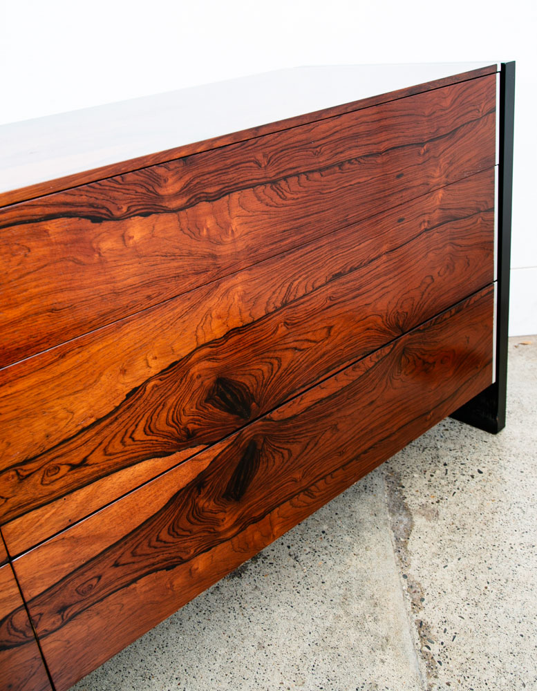 Mid Century Modern Credenza Dresser Rosewood 6 Drawer Black Glenn of California - Image 10