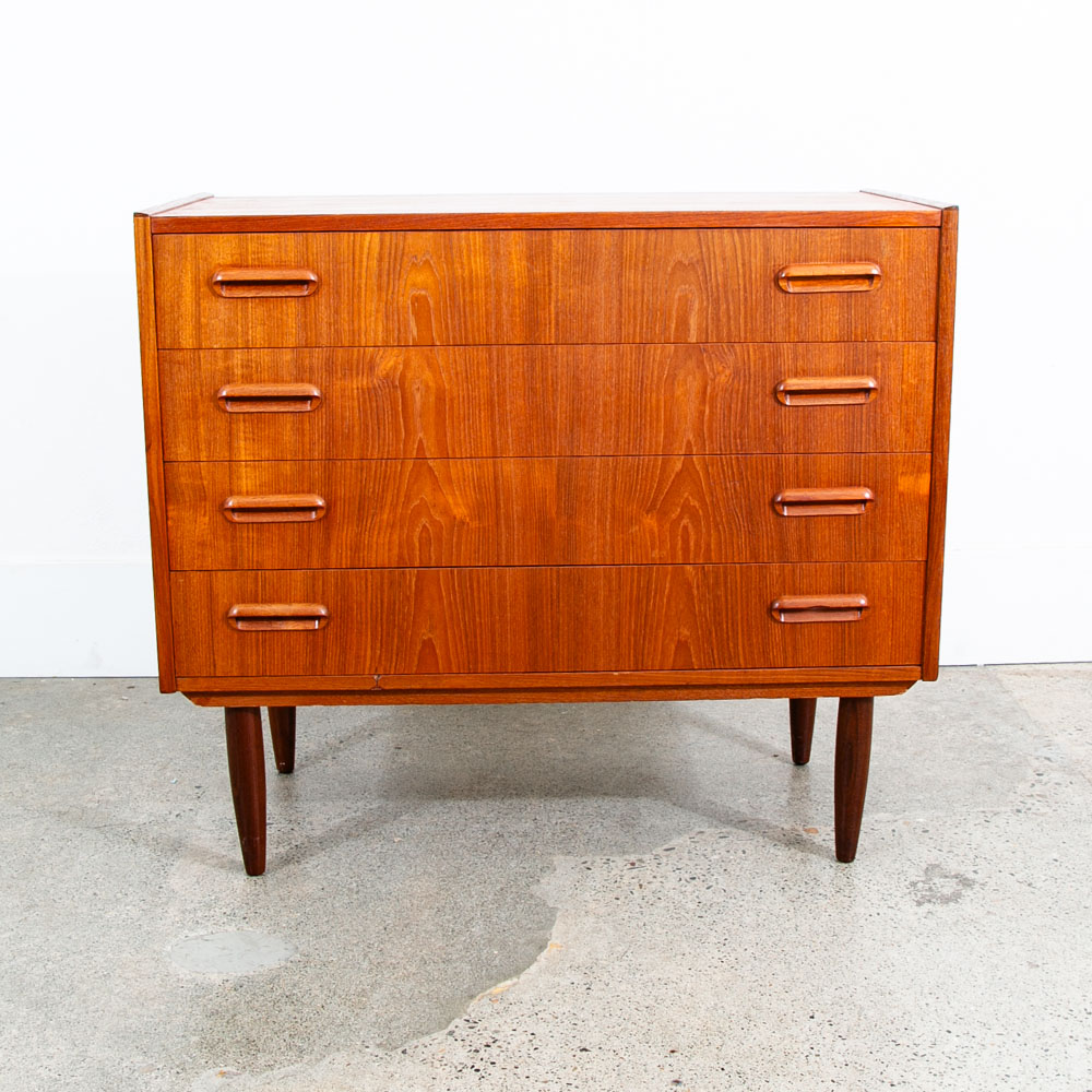 Mid Century Danish Modern Chest Drawers Dresser 4 drawer Teak Wood Denmark Mcm - Image 2