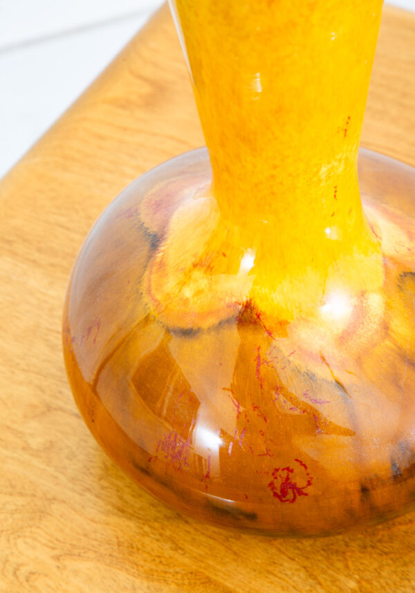 Mid Century Modern Vase Pot Royal Haeger Orange Yellow Brown Studio Ceramic 1752 - Image 7