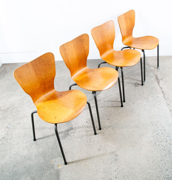 Mid Century Danish Modern Dining Chair Set 4 Oak Bentwood 1977 MH Stahlmobler - Image 11