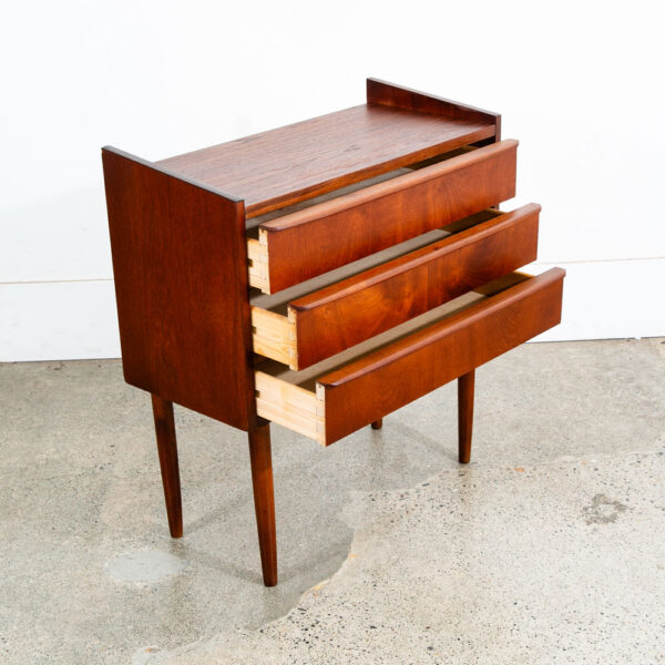 Mid Century Danish Modern Chest Drawers Table 3 Drawer Teak Denmark Side End Mcm - Image 6