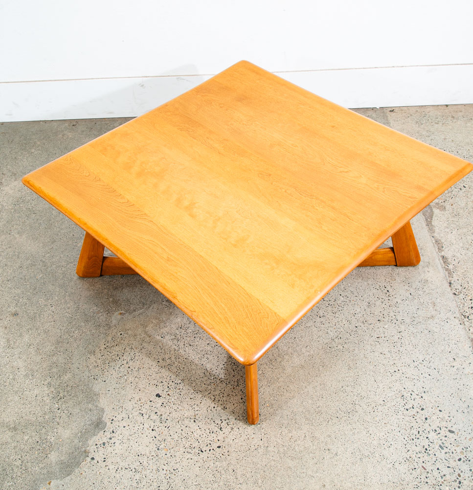 Mid Century Danish Modern Coffee Table Heywood Wakefield Square Maple MCM Mint - Image 4