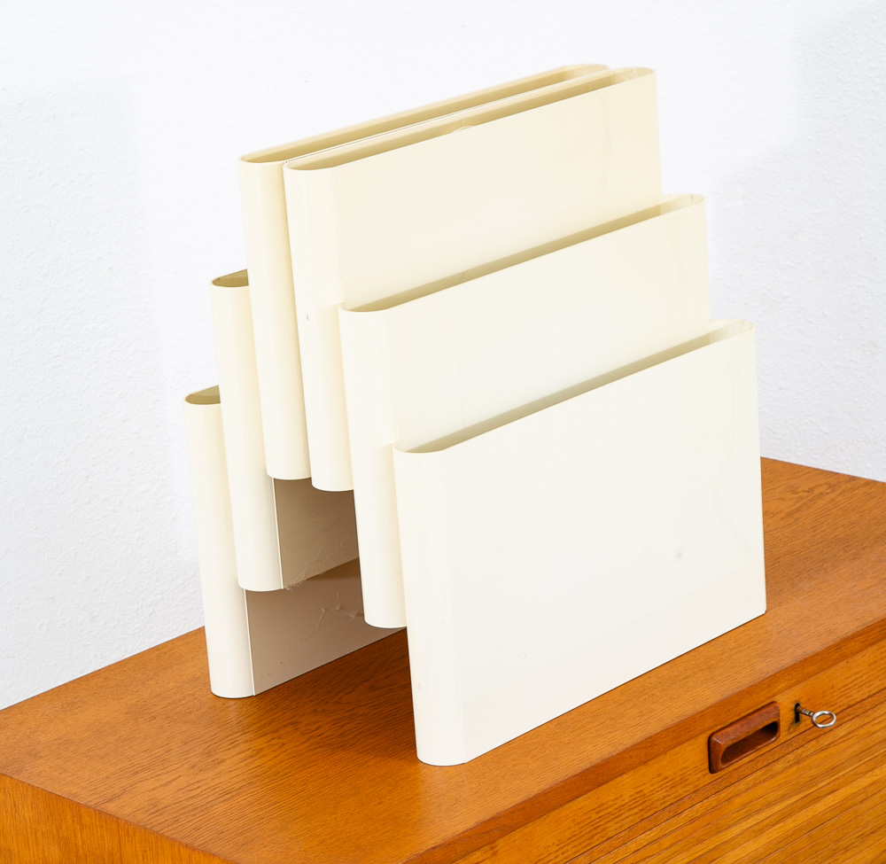 Mid Century Modern Magazine Holder White Kartell Italy G. Stoppino Vintage Mcm - Image 8