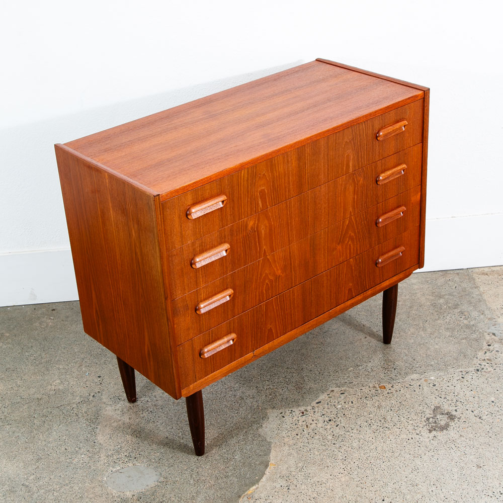 Mid Century Danish Modern Chest Drawers Dresser 4 drawer Teak Wood Denmark Mcm - Image 8