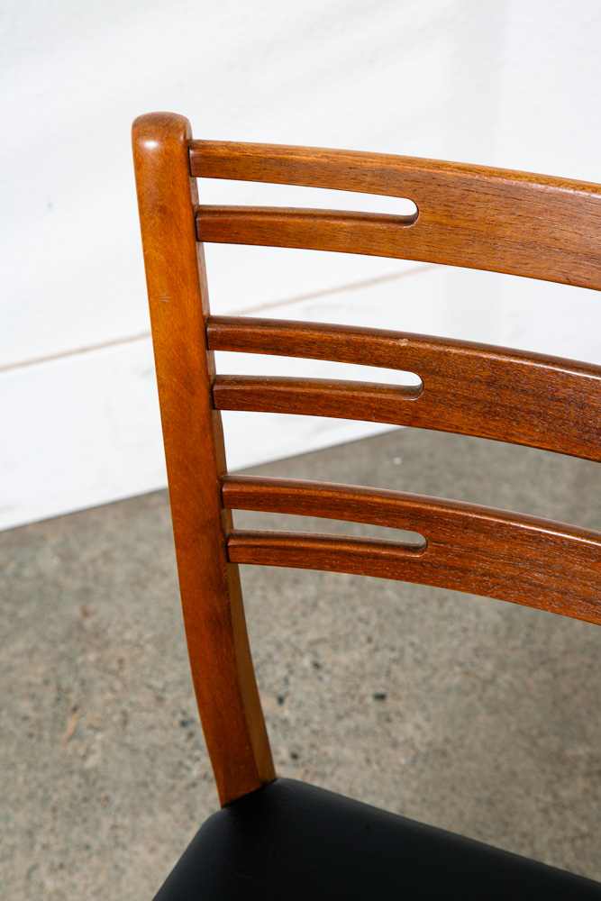 Mid Century Modern Dining Chairs Pair Set Mobler Ladder Farstrup Teak Mcm Black - Image 8