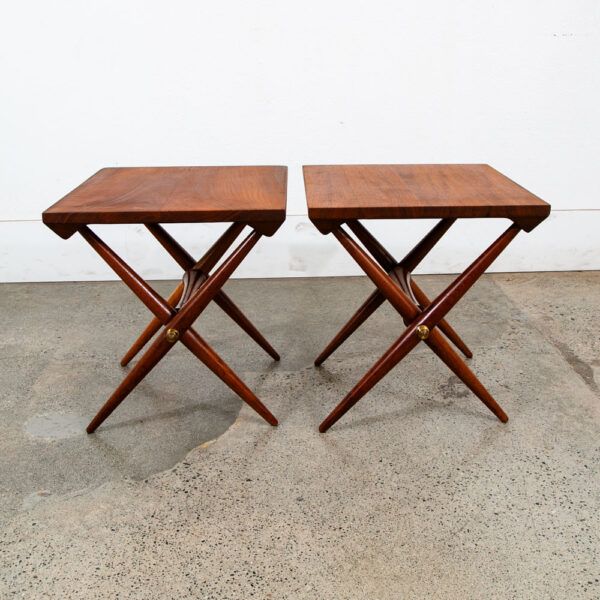 Mid Century Danish Modern Side Tables End Dansk IHQ Jens Quistgaard Staved Teak - Image 4