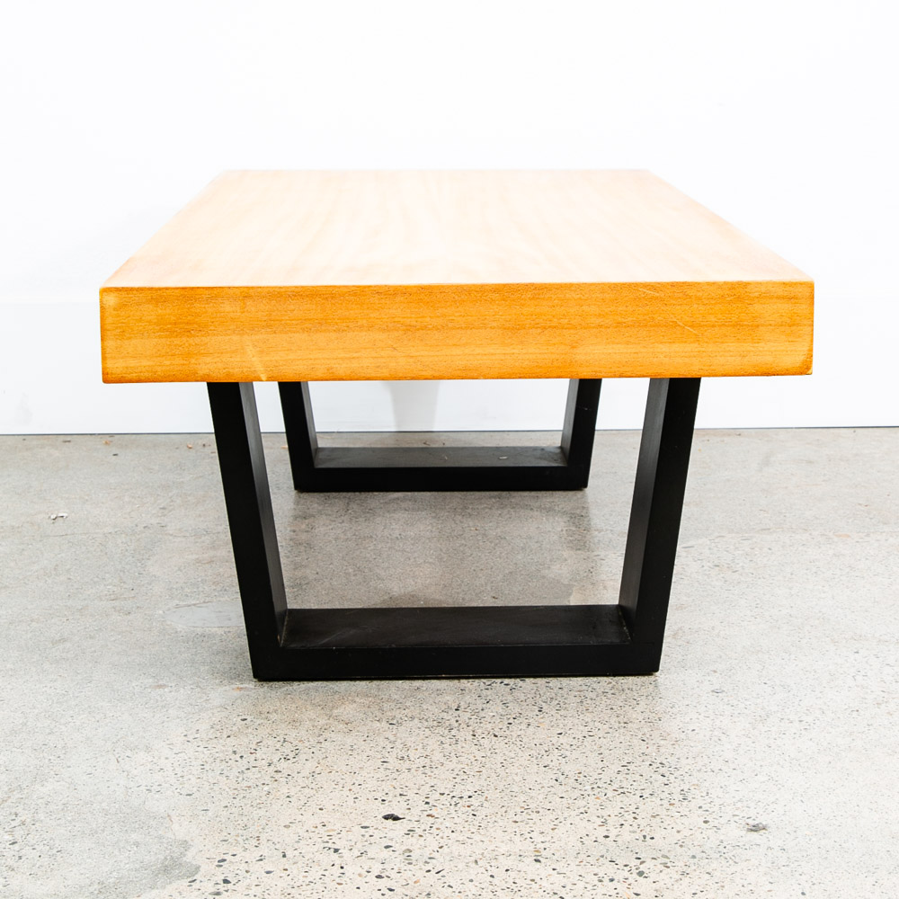 Mid Century Modern Coffee Table George Nelson Blonde Birch Vintage Surfboard - Image 4