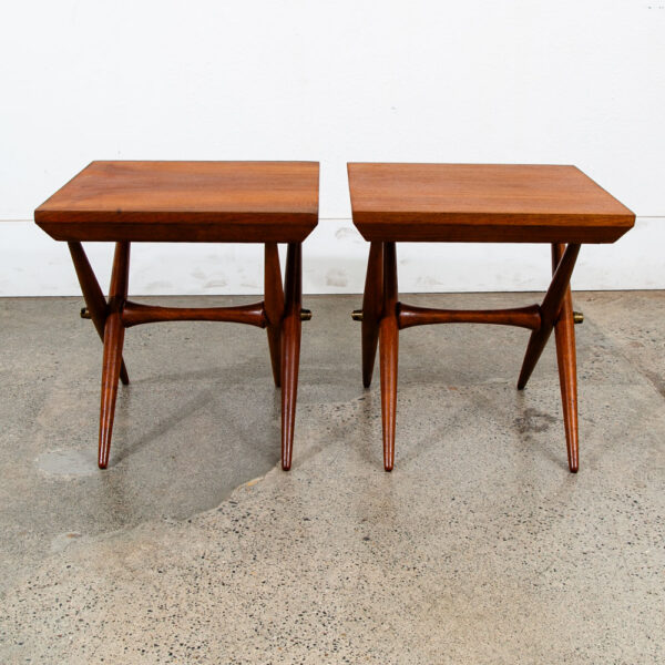 Mid Century Danish Modern Side Tables End Dansk IHQ Jens Quistgaard Staved Teak - Image 3