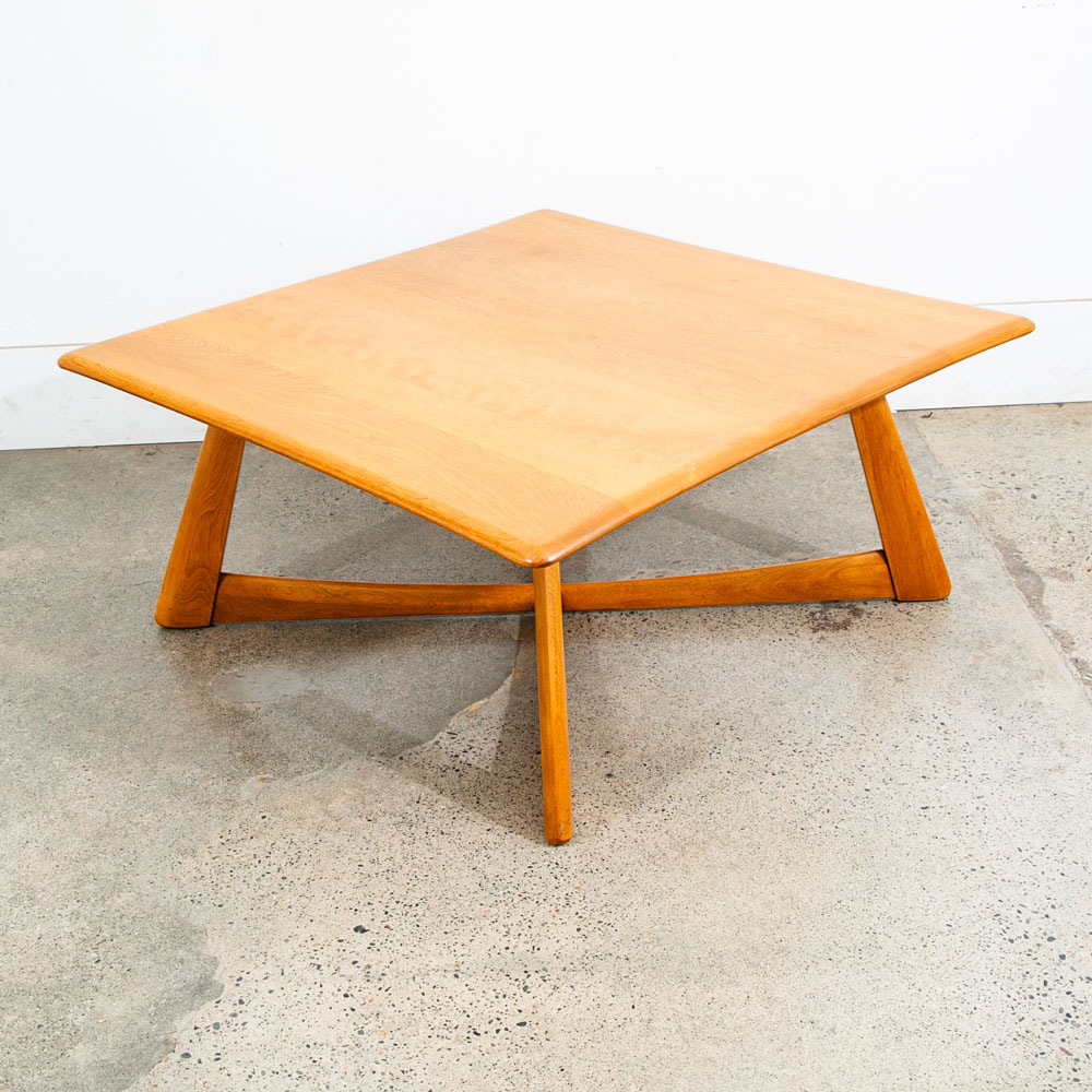 Mid Century Danish Modern Coffee Table Heywood Wakefield Square Maple MCM Mint - Image 9