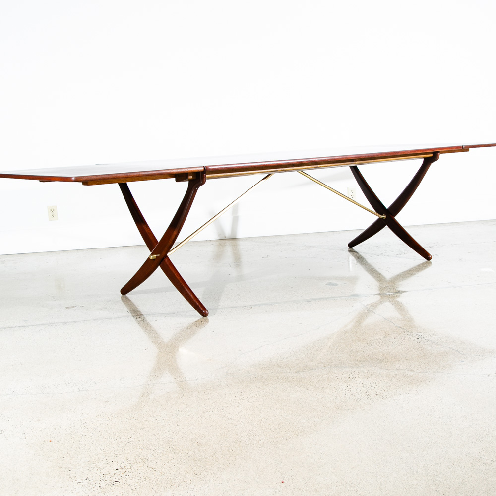 Mid Century Danish Modern Dining Table Hans Wegner Teak Andreas Tuck AT-314 Leaf - Image 2