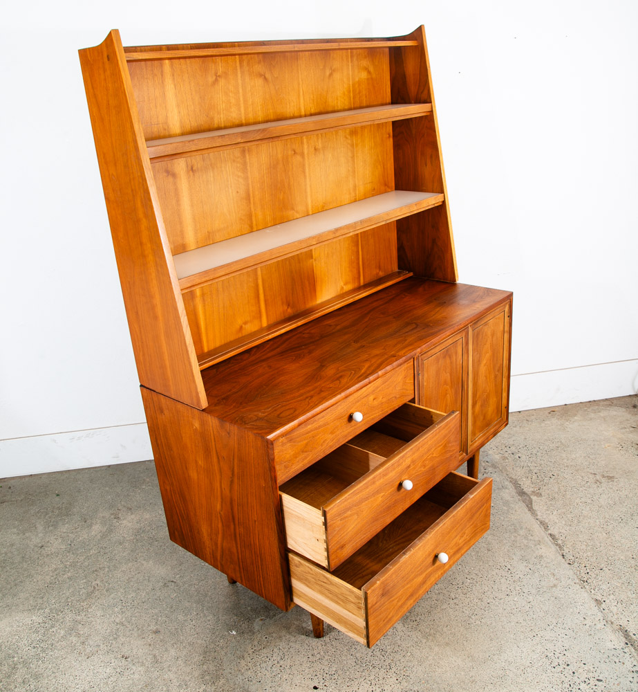 Mid Century Modern China Cabinet Credenza Display Drexel Declaration Walnut Mcm - Image 5